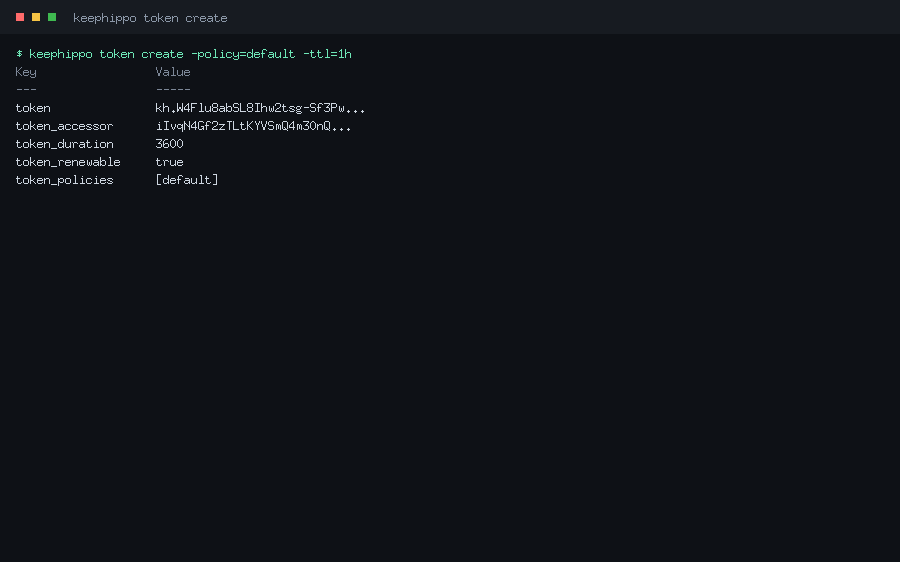 keephippo token create